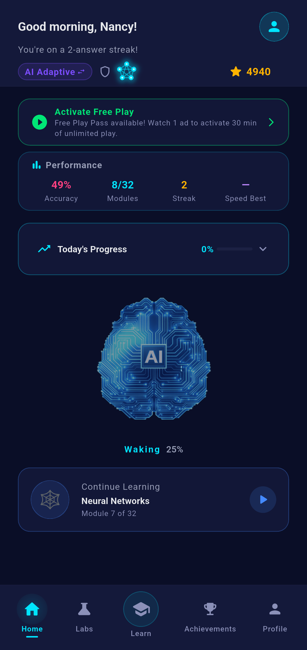 FOMO AI Home Screen